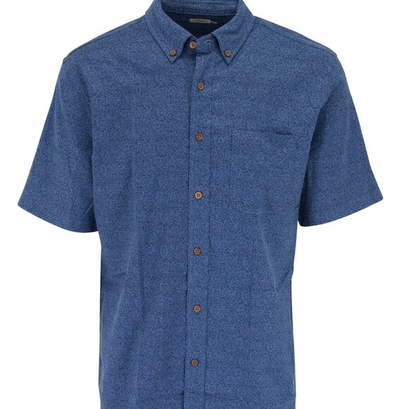 Faherty Horizon Blues Frond Short Sleeve Breeze Shirt Lightweight Vacation L - Picture 2 of 13